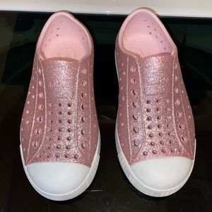 Native Shoes Jefferson Pink Bling Shell White.